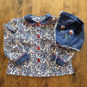 Handmade Floral Baby Outfit With Matching Embroidered Bonnet